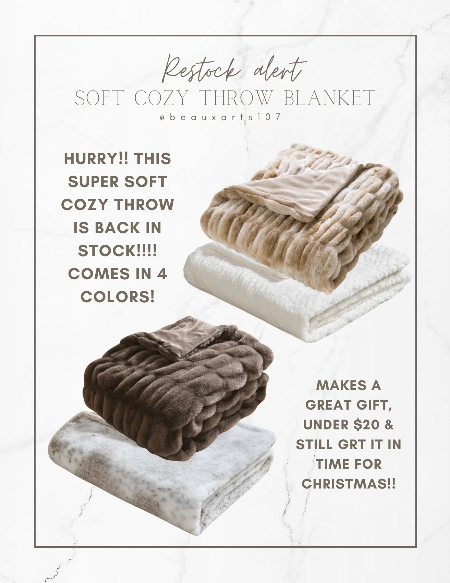 Back in stock!! The best cozy gift for under $20! 

#LTKfindsunder50 #LTKHoliday #LTKGiftGuide