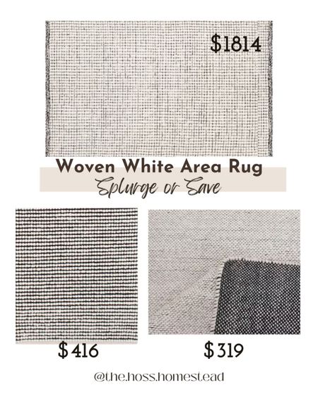 Spied some great white and black flat woven wool rugs. Perfect for the living room! Which one? Save or splurge? 

Rugs, wool rugs, white area rugs, textured area rugs, 

#LTKhome