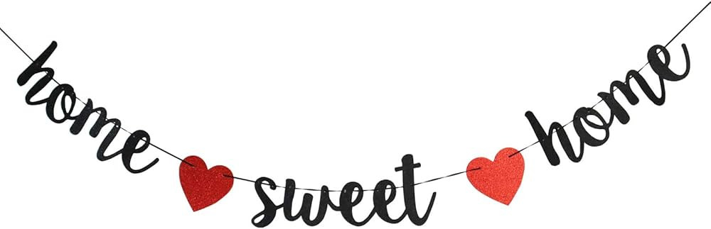 Home Sweet Home Banner,Funny Glitter Welcome Home Party Sign Decors, Family Party Supplies,Housew... | Amazon (US)