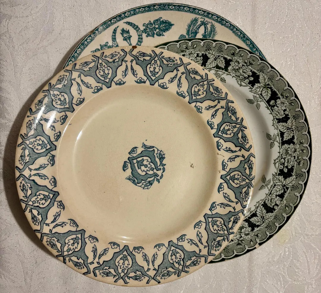 A Lovely Set of Three Antique French Earthenware Plates - Etsy | Etsy (US)