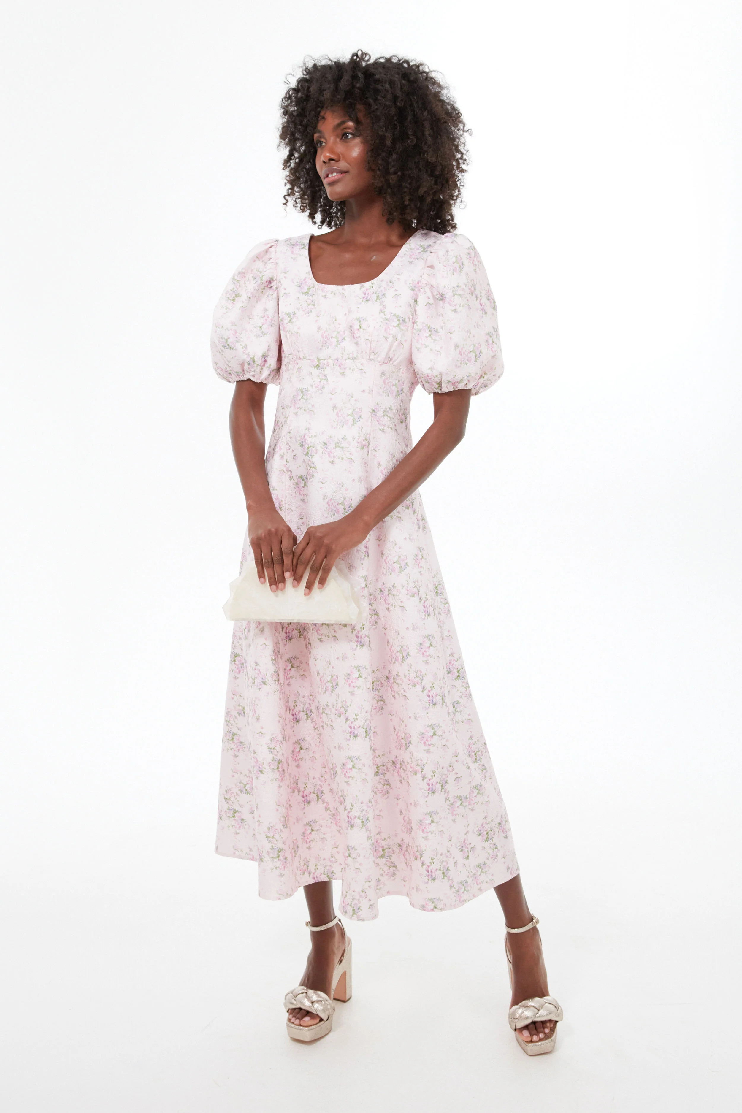 Pink Jacquard Empire Ella Maxi Dress | Tuckernuck (US)