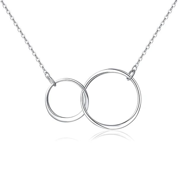 You And Me Double Circle Sterling Silver Necklace | GetNameNecklace