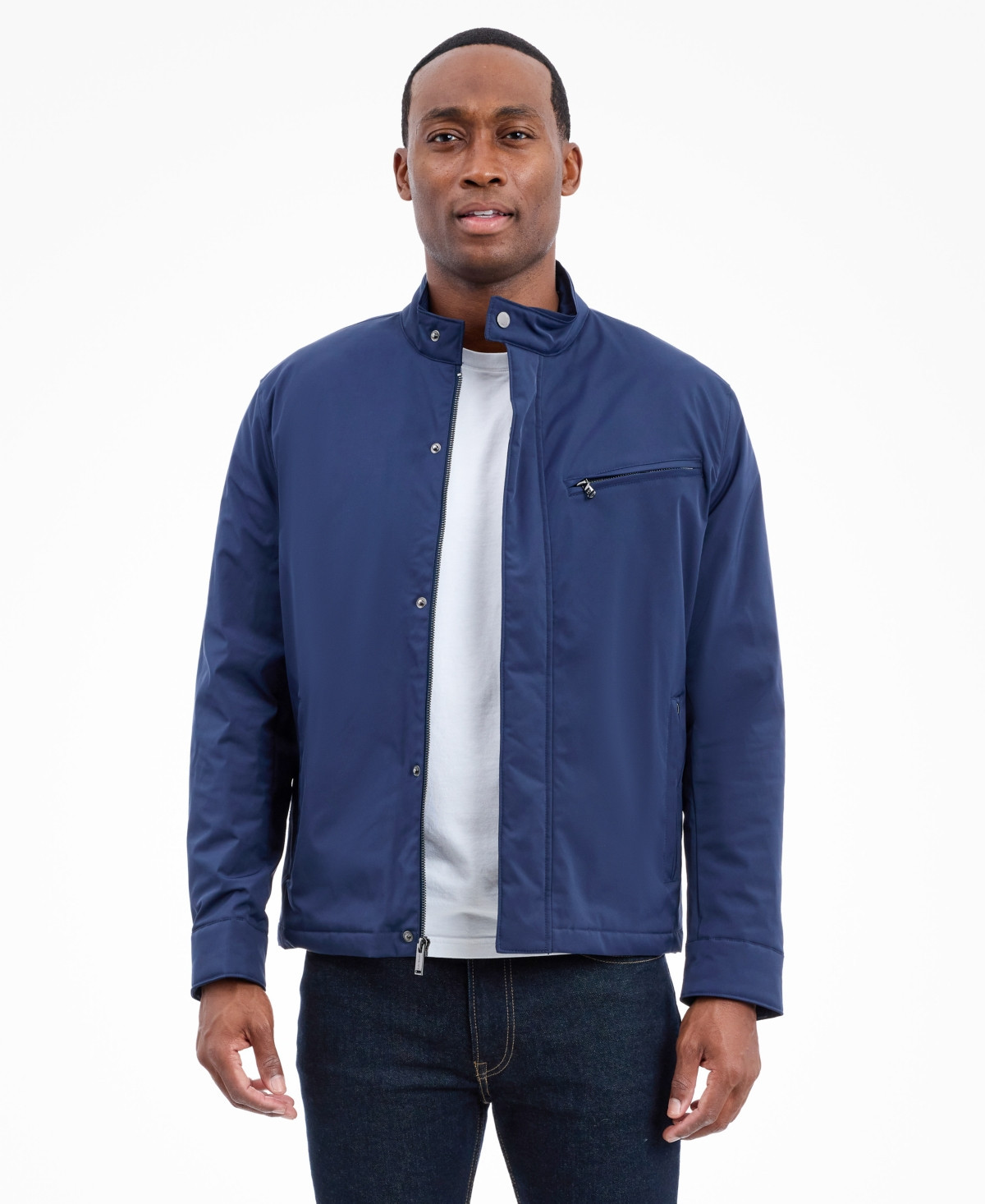 Michael Kors Men's Moto Jacket - Midnight Blue | Macy's