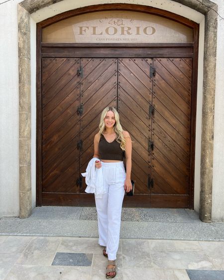 XS in Abercrombie shirt and pants, size medium in cashmere tank top (could have done a small)

#LTKtravel #LTKeurope #LTKsalealert