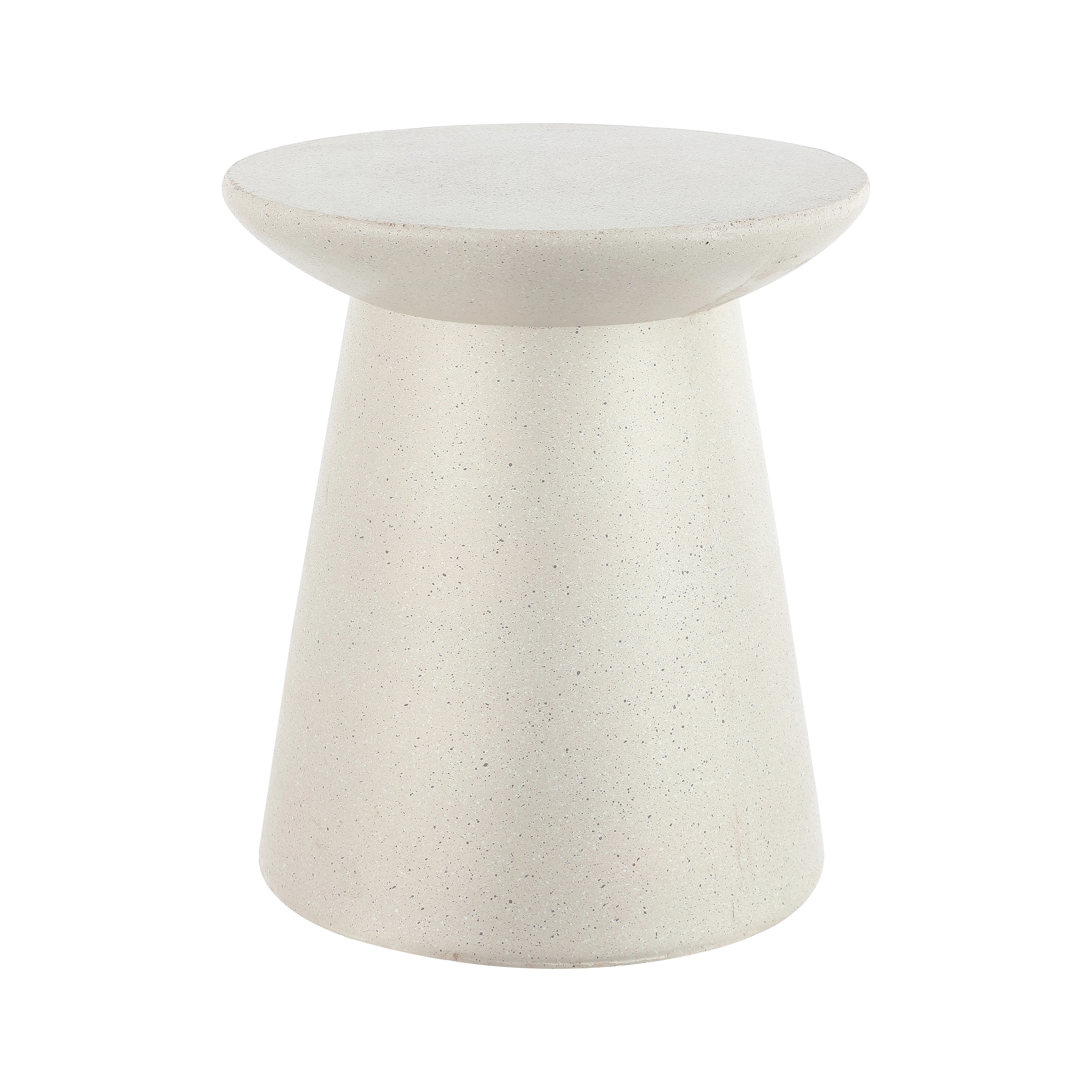 Hollie 18" Minimalist Modern Drum Accent Table Pedestal, White Frosted | Shop Simon