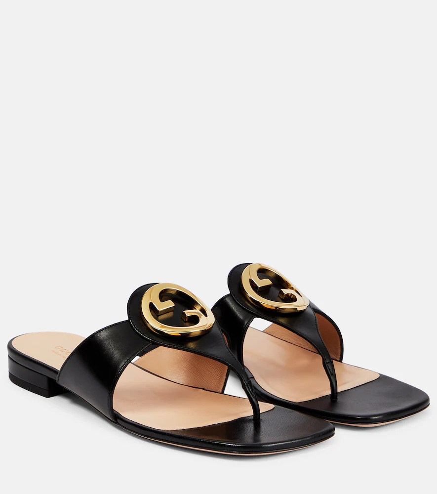 Gucci GG leather thong sandals | Mytheresa (INTL)