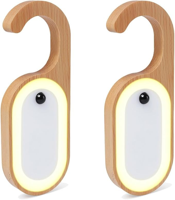 LANDGOO Message Motion Sensor Light, Portable Doorknob Memo Board Night Light with Stickers, Wood... | Amazon (US)