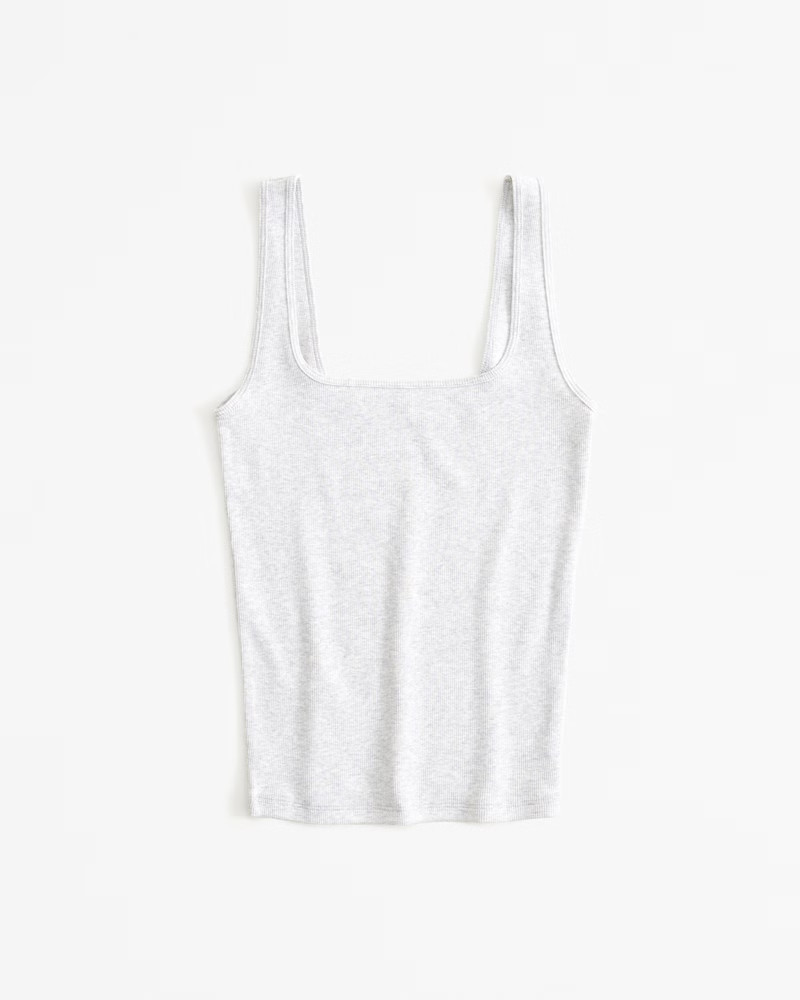 Women's Essential Tuckable Squareneck Rib Tank | Women's Clearance | Abercrombie.com | Abercrombie & Fitch (US)