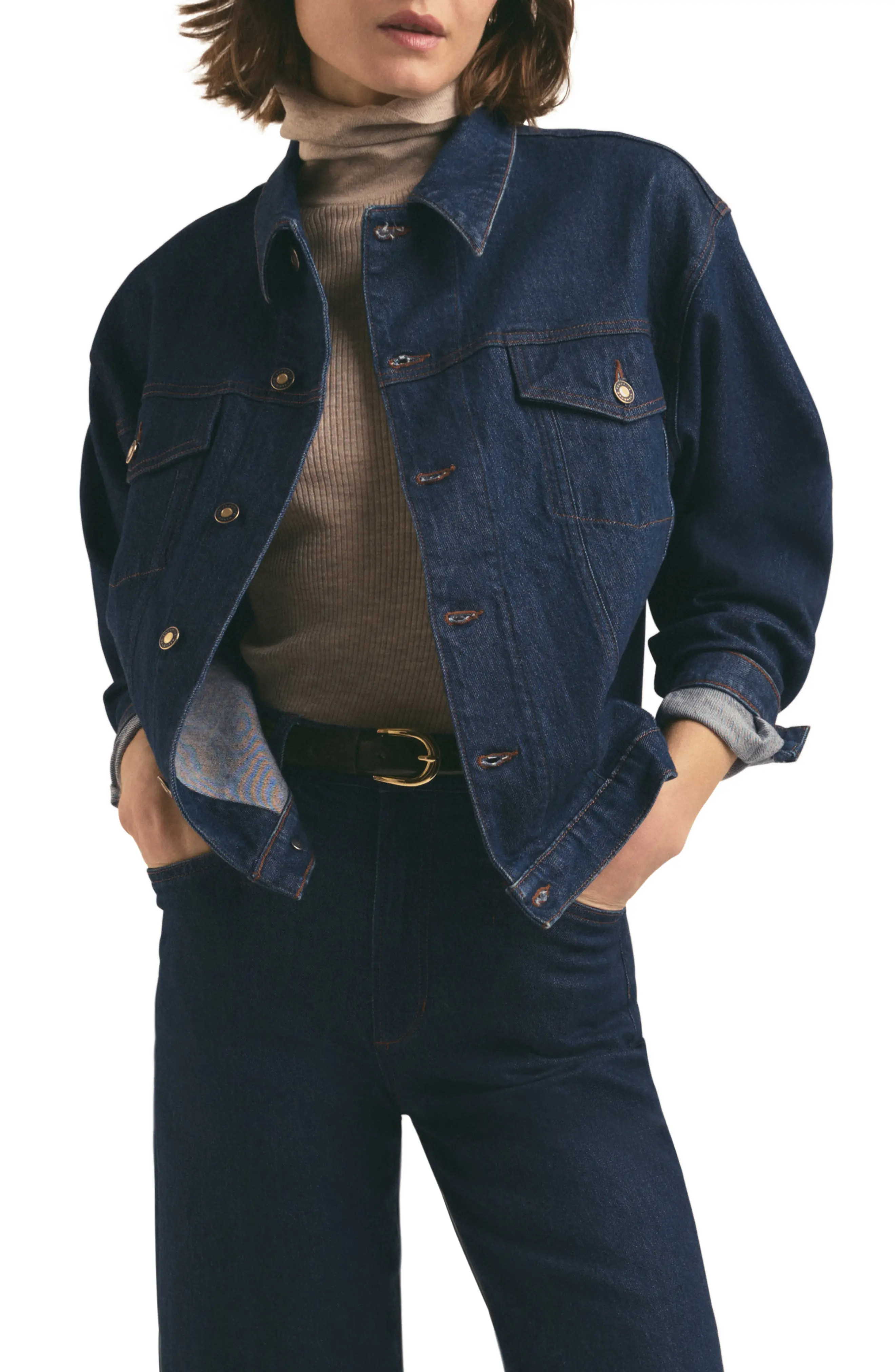 Favorite Daughter The Otto Denim Jacket in Pepper at Nordstrom, Size Xx-Large | Nordstrom