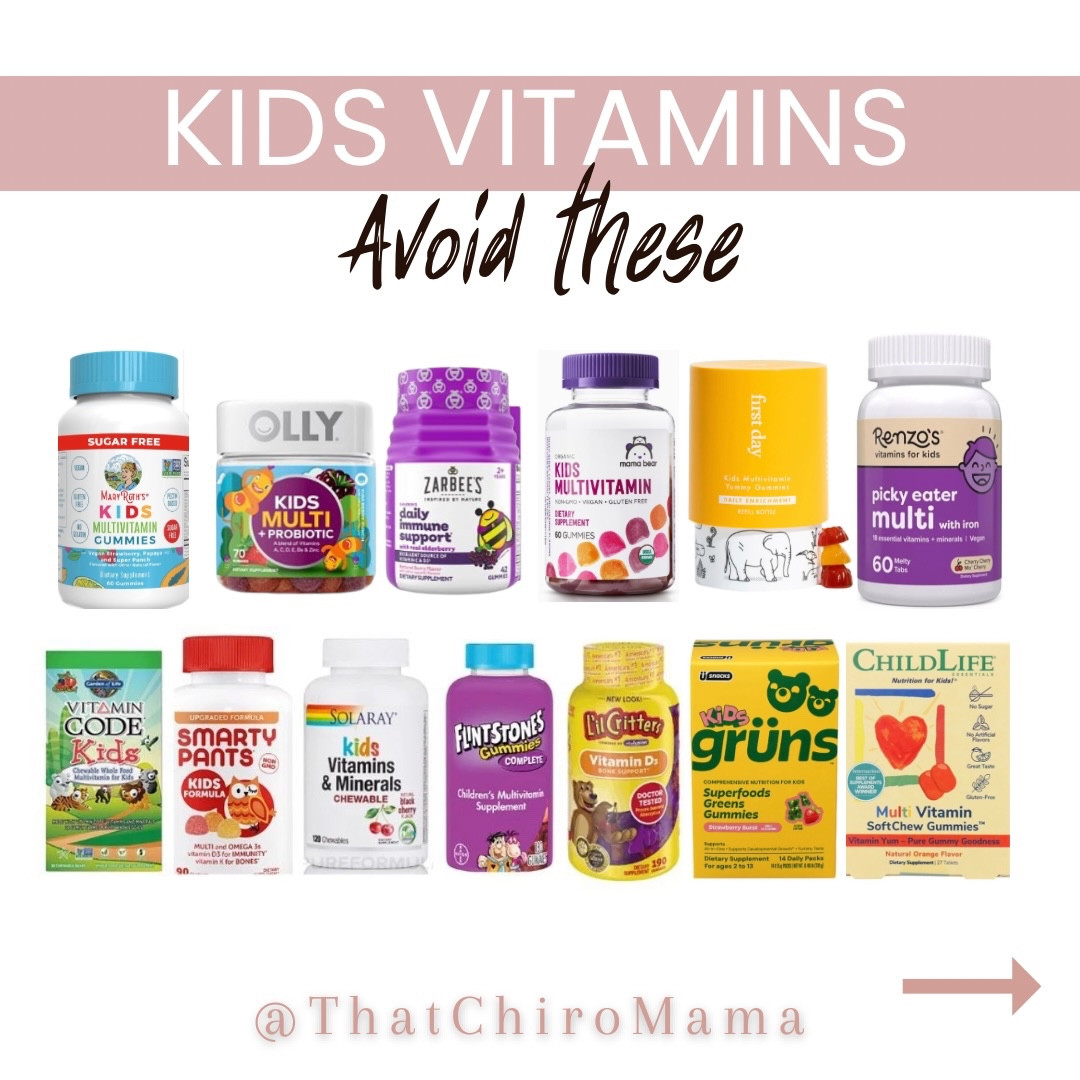Whew! This one was a doozy because many brands I *thought* were the cleanest actually made the first list 🙈

‼️Comment below “VITAMINS” and I will send
links for safer options!⤵️⤵️⤵️

➡️Note: I have to add: I don’t believe in kids taking vitamins for nutrition. Here’s why⤵️

So many times we supplement a poor diet with vitamins but it’s really WAY better for kids to get their actual nutrients from whole organic foods!

➡️That being said, if bloodwork reveals an actual deficiency and child may not be able to properly absorb nutrients from foods so, of course supplementing is crucial!

But get that bloodwork done first!

Not all vitamins are created equally! All the vitamins in the ditch slide contain at least 2-3 of the ingredients I avoid! 

That’s why I’m so grateful for cleanER options!

⤵️⤵️⤵️For the full list of clean vitamins with direct links comment below “VITAMINS” and I will send link your way!
.
.
.
#vitamins #vitamin #multivitamins #cleaneats #supplement