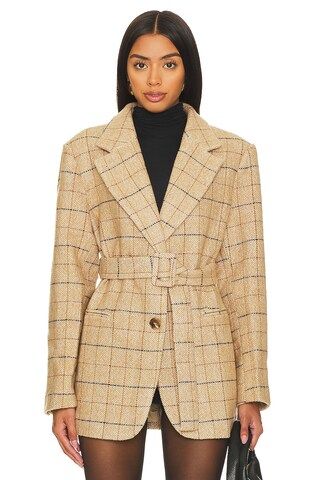 ASTR the Label Lottie Blazer in Taupe Plaid from Revolve.com | Revolve Clothing (Global)