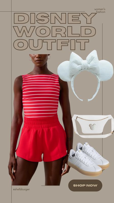 Disney active outfit
New Abercrombie active set: low back sculpt tank top and  knit shorts
White quilted Mouse ears
Mickey  head white Fanny pack
White adidas sneakers

#LTKFindsUnder100 #LTKTravel #LTKSaleAlert