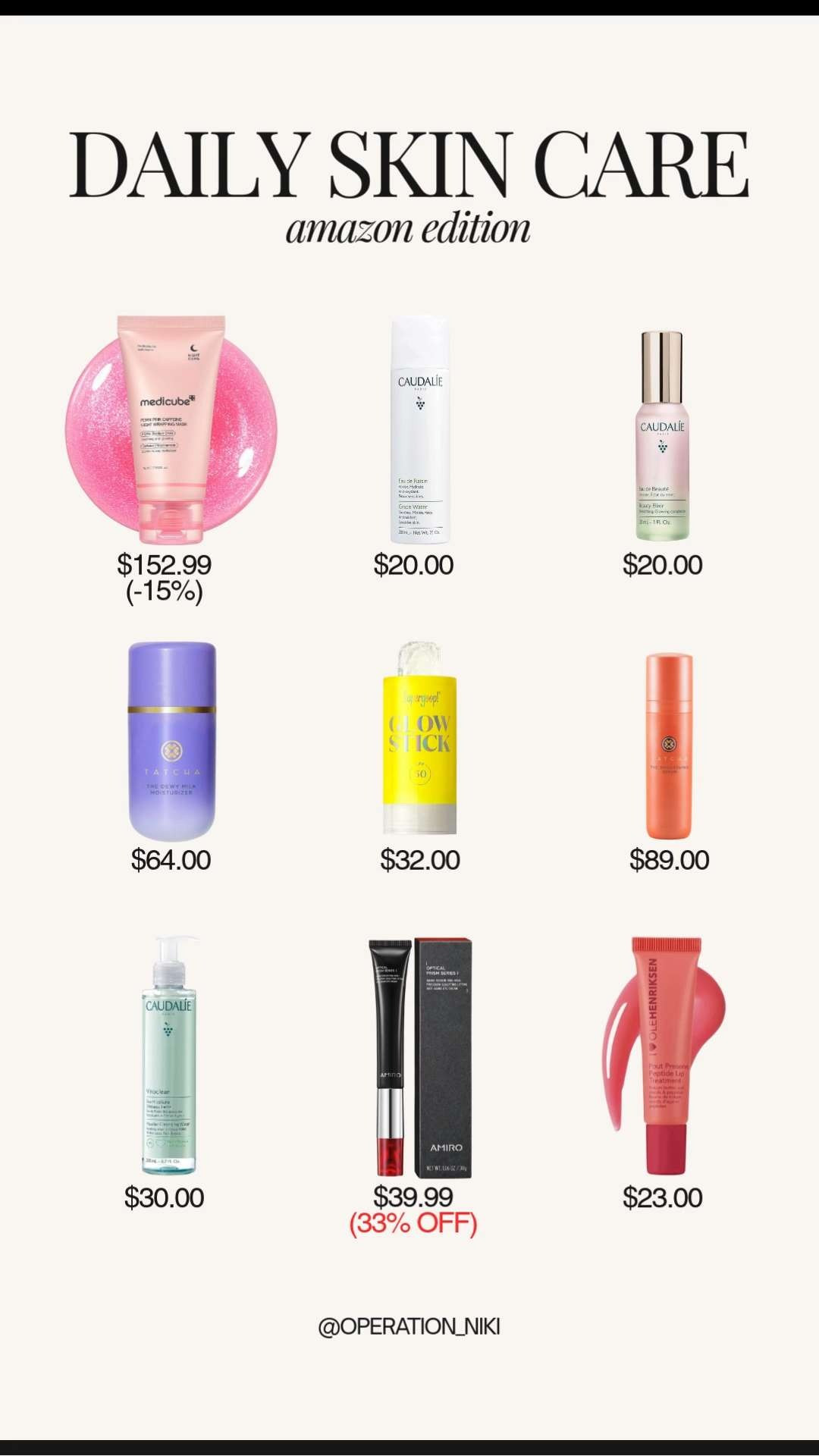 Daily skin care staples I reach for every single day ✨🧴 Simple, effective, and part of my everyday routine for healthy looking skin.

Follow for more @OPERATION_NIKI on IG, TikTok, & Facebook

#dailyskincare #skincareroutine #beautyessentials #selfcare #skincarefavorites #amazonbeauty #glowyskin #operationniki 

 #LTKmorningroutine #LTKselfcare #LTKBeauty