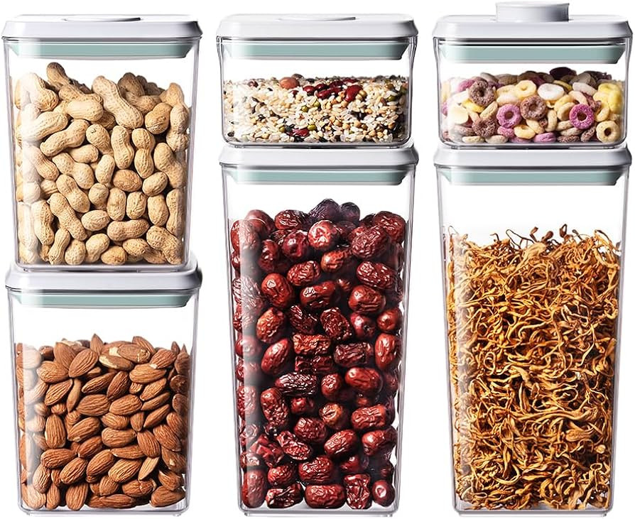 Pop Food Storage Containers Set, 6Pcs Airtight Containers with Lids for Kitchen Pantry Organizers... | Amazon (US)