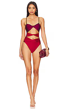 villa fresca Mia Twisted One Piece in Fig from Revolve.com | Revolve Clothing (Global)
