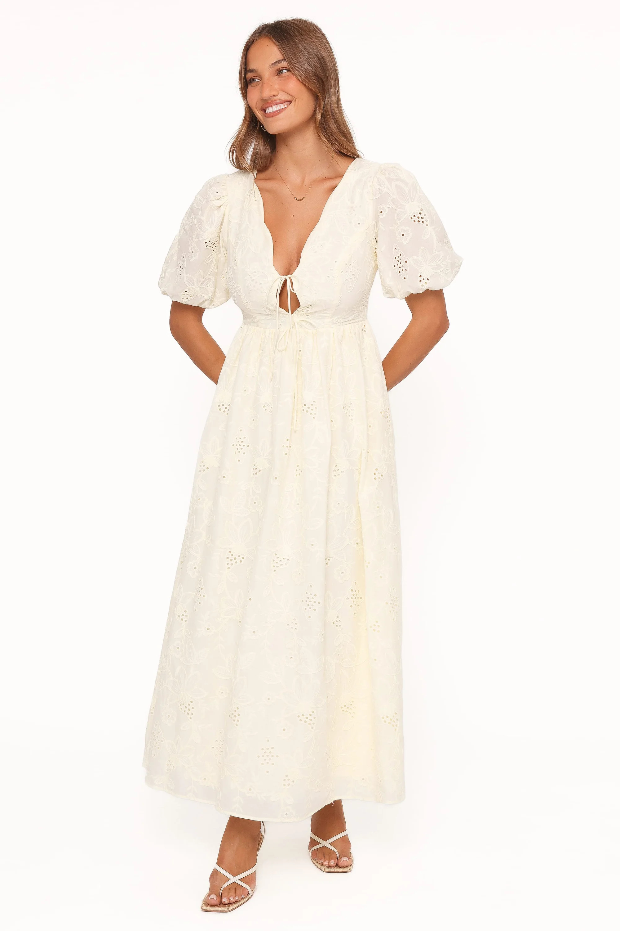 Karla Maxi Dress - Butter Yellow Broderie | Petal & Pup (AU)