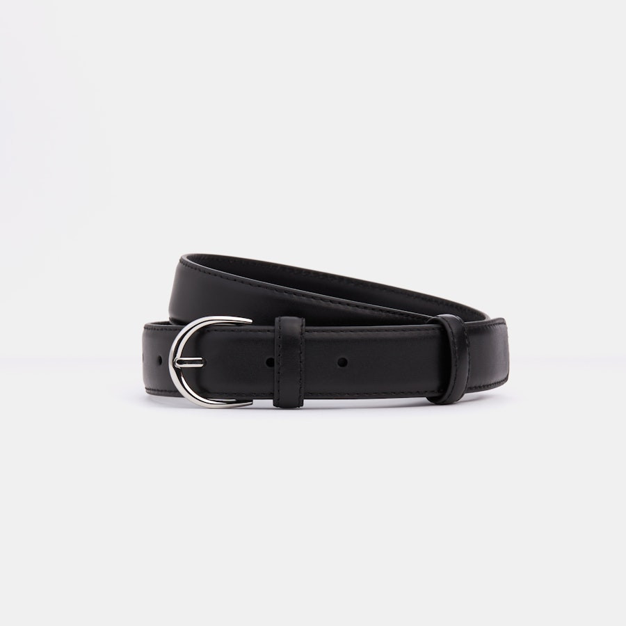 Leather Round Buckle 1" Belt | Italic