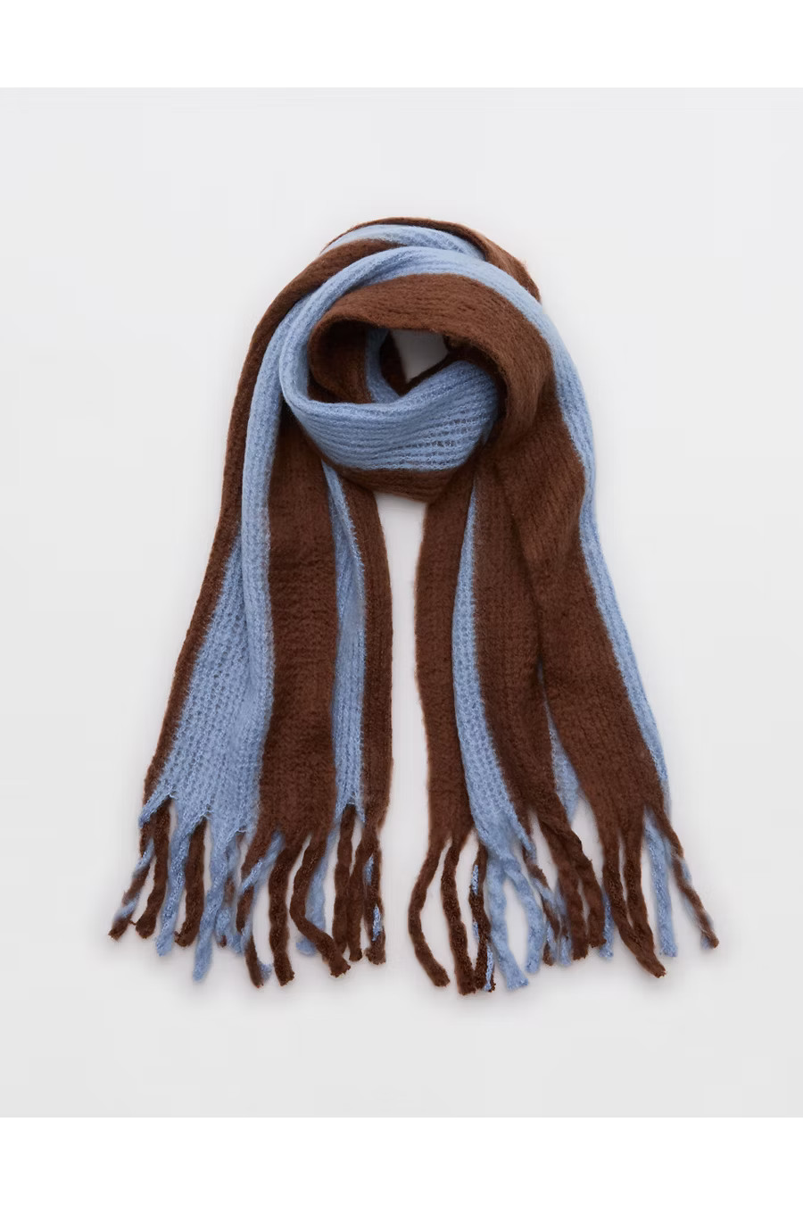 Aerie Fuzzy Knit Scarf Women's Monaco Blue One Size | American Eagle Outfitters (US & CA)