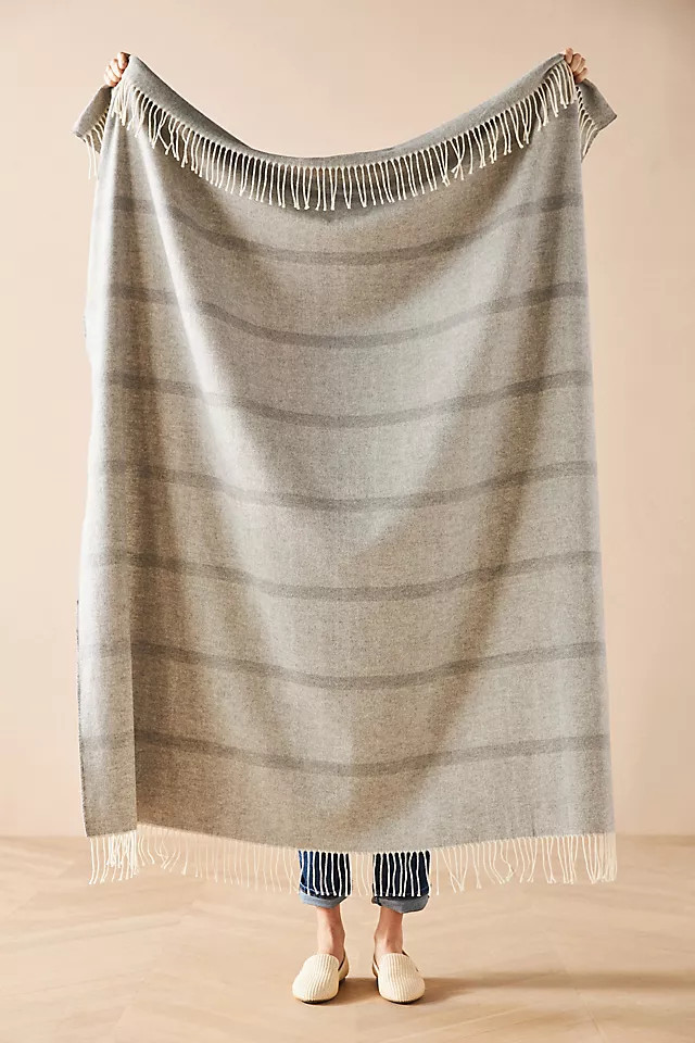Montauk Stripe Herringbone Throw Blanket | Anthropologie (US)