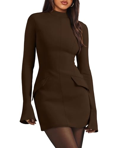 OFEEFAN Chocolate Brown Fall Clothes Winter Dresses for Women 2025 Coffee M | Amazon (US)
