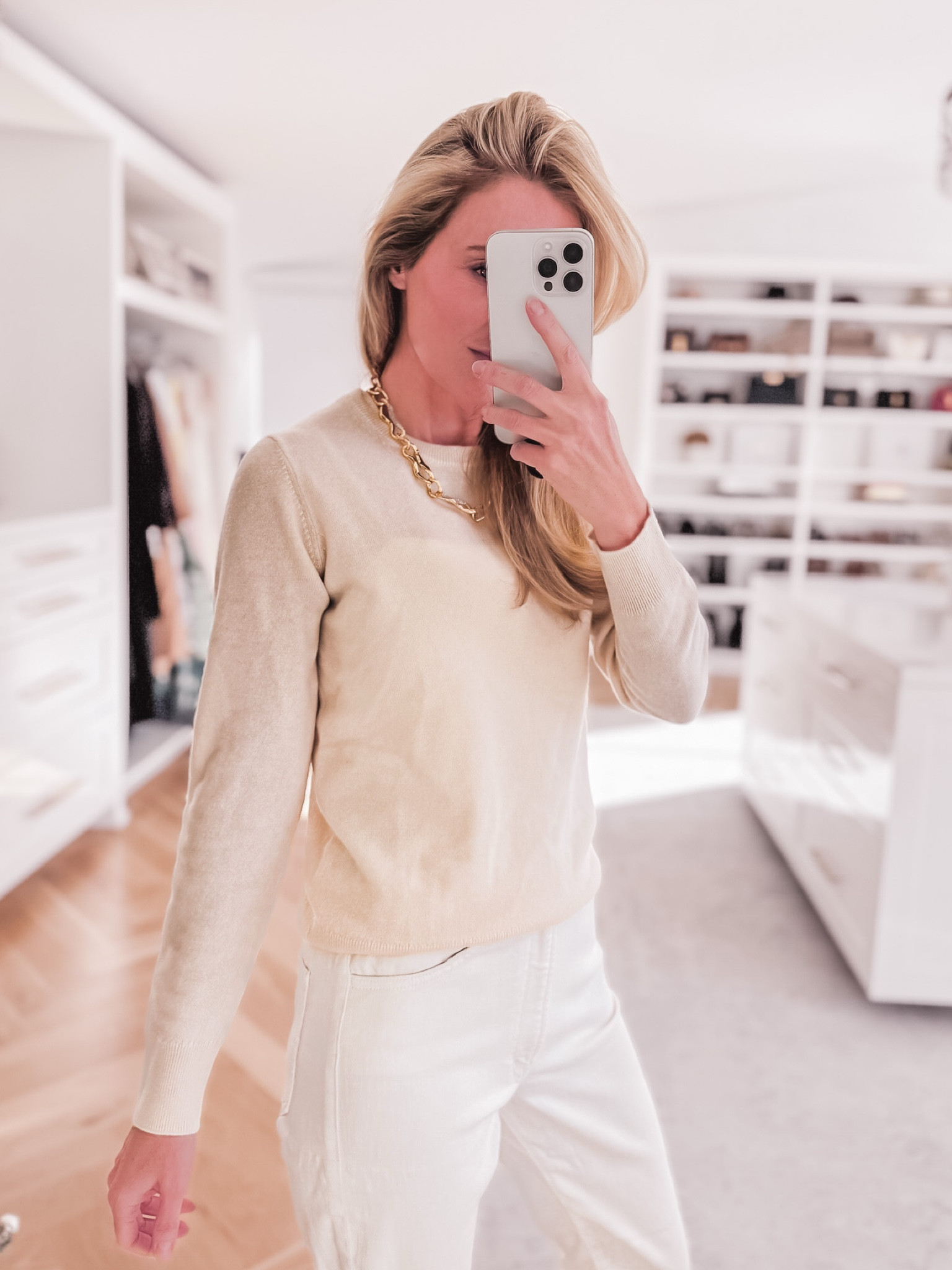 This cashmere sweater is super high-quality and it’s ONLY $50!!! Cashmere is warmer than wool, very luxurious, lightweight, soft, thin, and beautiful. Quince has amazing Mongolian cashmere crewneck sweaters in a bunch of neutral colors. Fit runs slightly large. I would size down unless you prefer a more oversized fit. 

~Erin xo

#LTKStyleTip #LTKSeasonal #LTKFindsUnder50