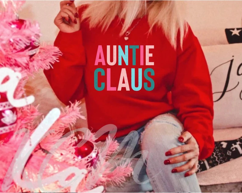 Auntie Claus Sweaterauntie Christmas Sweatshirt Auntie - Etsy | Etsy (US)
