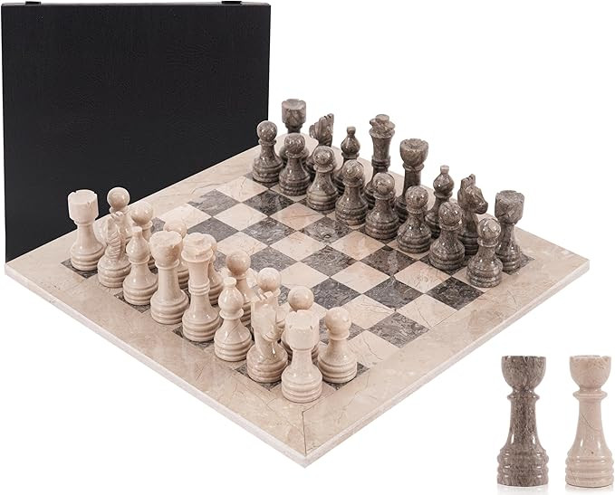 Marble Chess Set for Adults 38 cm Handmade Verona & Oceanic Board Game with 32 Chess Pieces, 2 Ex... | Amazon (US)