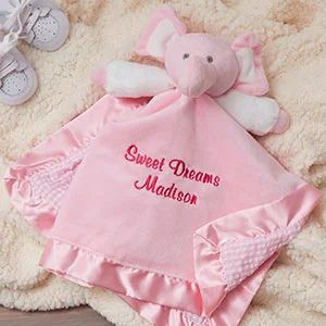 Personalized Elephant Baby Blankie - Pink | Personalization Mall