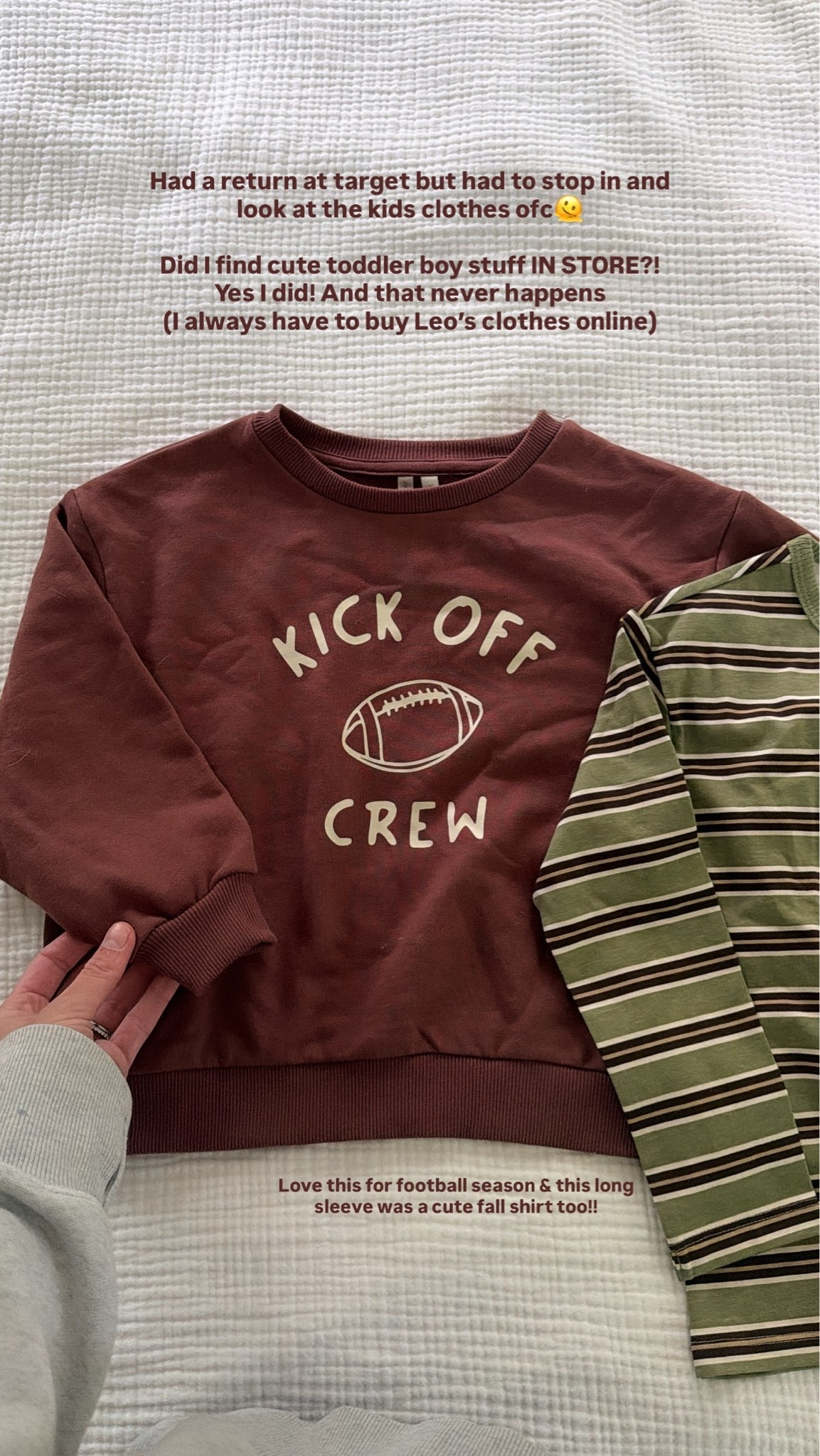 Toddler football sweatshirt!🏈

Toddler boy// fall clothes

#LTKmomlife #LTKKids #LTKSeasonal