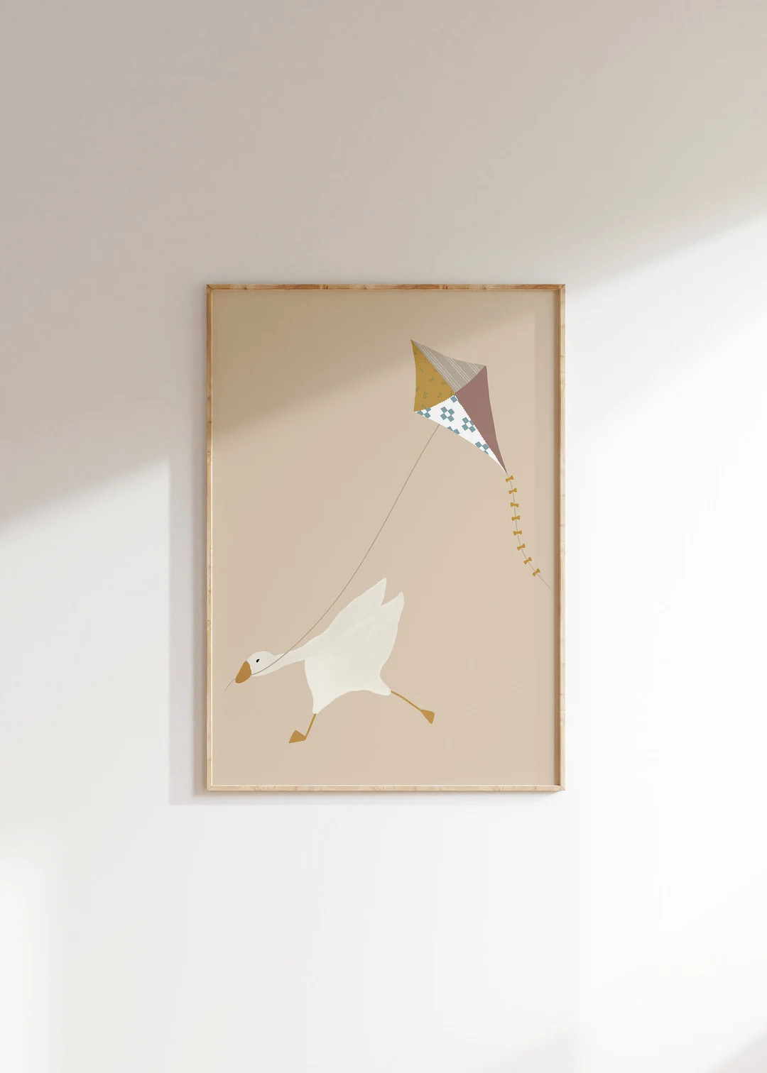 Silly Goose Wall Art, Cute Goose Poster, Beige Nursery Decor, Farm Animal Printable, Neutral Kid'... | Etsy (US)