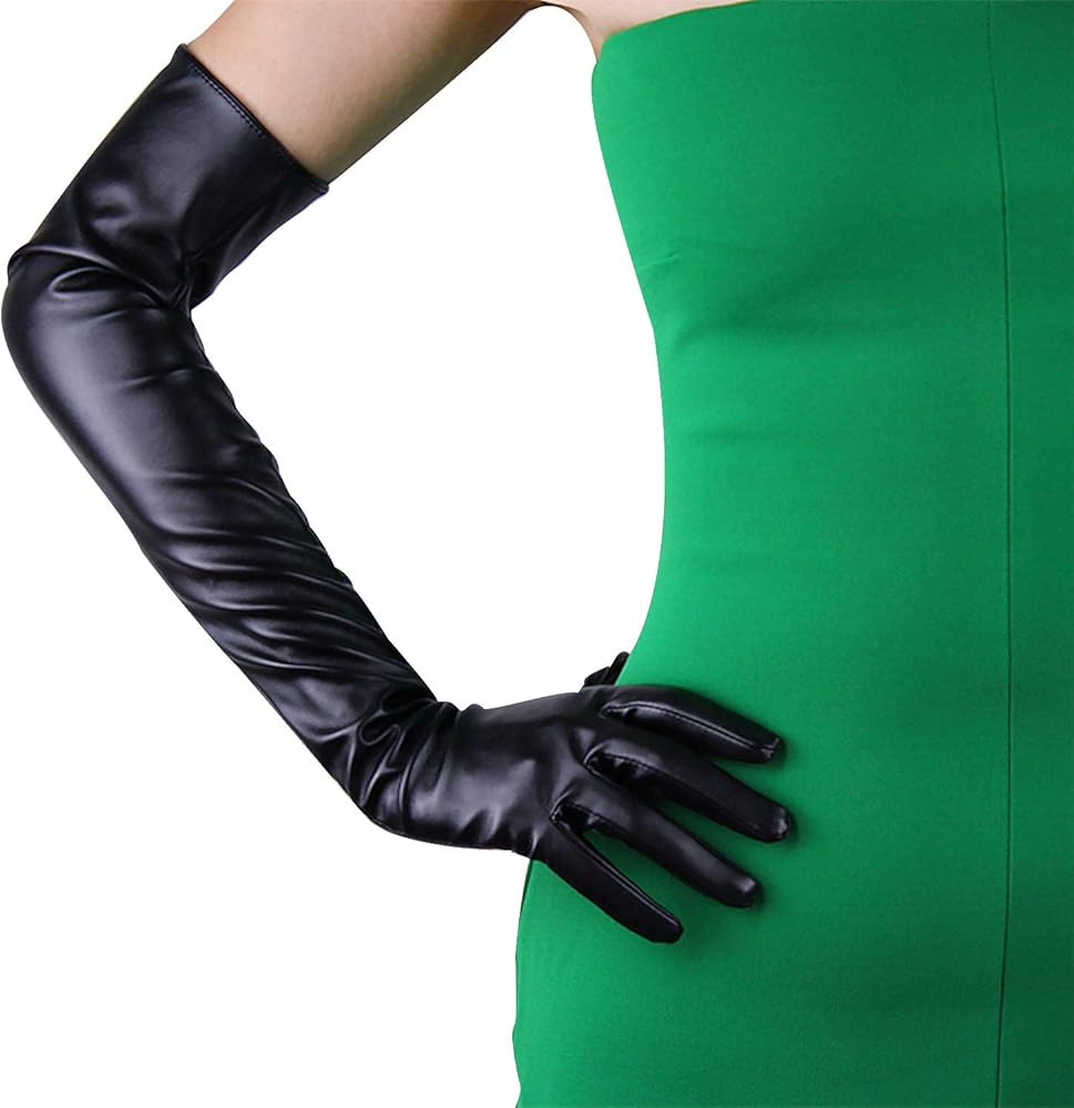 DooWay Women Long Leather Opera Gloves Evening Party Costume Faux Leather Cosplay Dress Accessori... | Amazon (US)