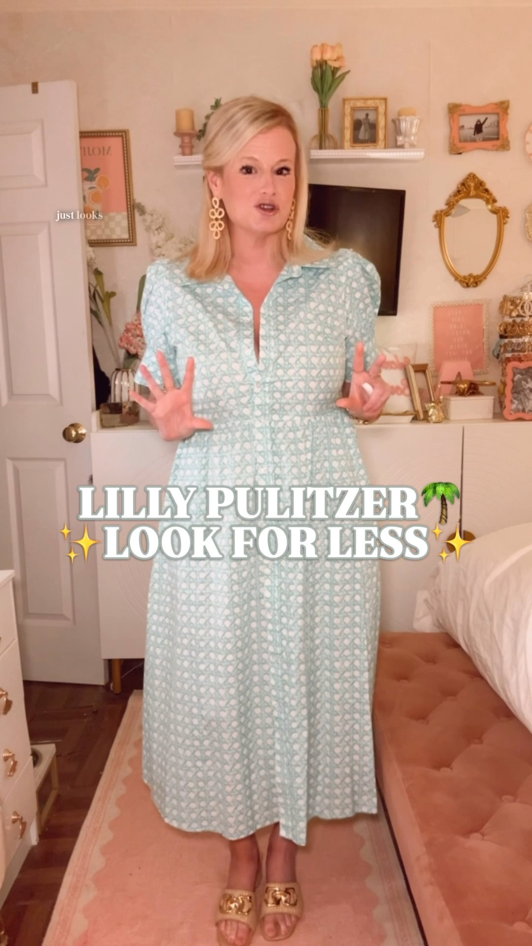 She’s giving Lilly Pulitzer for a whole lot less. 🌴

I’m in a medium. True to size.

Here’s exactly why this works.
The Lilly DNA is all over her. That mint and white rattan print with the small-scale repeat that Lilly does so well. The puff sleeves. The collared neckline. The button-front bodice that gives her that polished, put-together shape. The full midi length that moves when you walk.

Then the details show up. 100% cotton that breathes. A silhouette that cinches at the waist and flows from there.
This dress works from everything from Easter to garden party to brunch to a waterfront dinner.

She was made for the woman who has lingered on a Lilly midi and quietly closed the tab. This is the version that makes sense.

Lilly Pulitzer look for less, Lilly Pulitzer inspired dress, Lilly Pulitzer dupe dress, preppy midi dress women, mint dress women, rattan print dress women, cotton midi dress women, button front midi dress women, puff sleeve dress women, collared dress women, spring dress women, Easter dress women, garden party dress women, brunch dress women, preppy dress women, preppy spring dress, affordable preppy dress, Belk fashion finds, Belk doorbuster, Crown and Ivy dress, look for less dress women, designer look for less, midi dress women, spring midi dress women

#LillyPulitzer #LookForLess #WeddingGuestDress #PreppyStyle #SpringDress
#LTKFindsUnder50 #LTKFindsUnder100​​​​​​​​​​​​​​​​

#LTKWorkwear #LTKSeasonal #LTKWedding