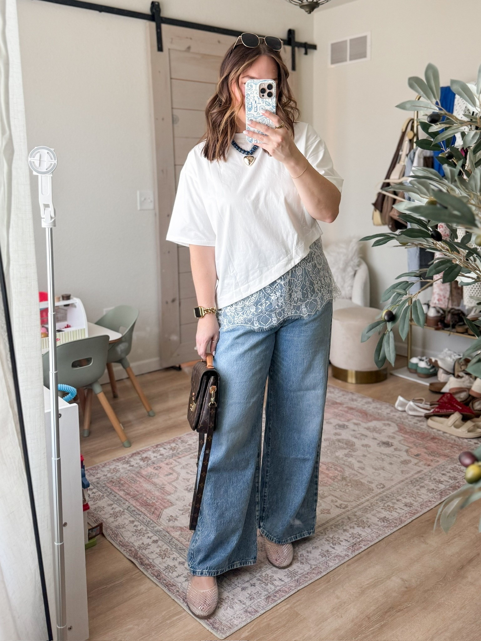 Amazon outfit but the bag is borrowed from Vivrelle - use code KELSIECORBETT for your first month free // true size in all

#LTKmomlife #LTKMidsize #LTKootd