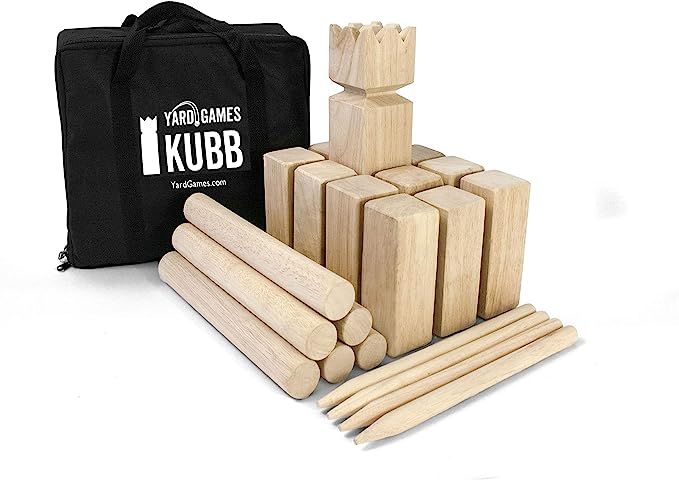 Yard Games Kubb Premium Size Outdoor Tossing Game with Carrying Case, Instructions, and Boundary ... | Amazon (US)