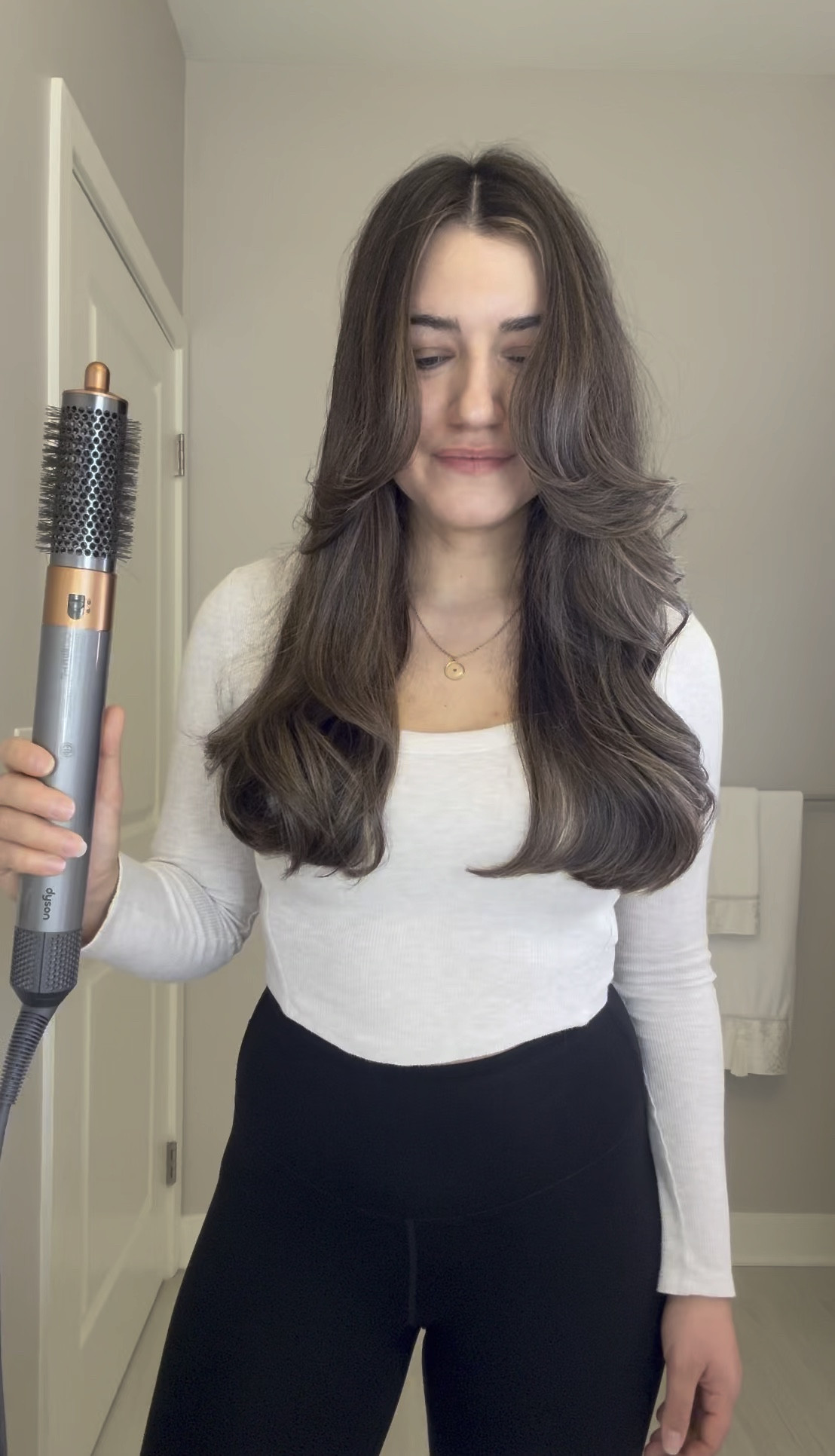 Save to recreate 💛 Here’s how I get my @dysonhair airwrap round brush curls to hold:
-the round brush requires zero knots, so start with @unite_hair 7SECONDS Detangler and @thewetbrush 
-no mousse yet
-dry hair 90% off the way blow dryer
-split hair into two sections
-now add @colorwowhair XL bombshell volumizer 
-go in once with round brush to detangle hair and dry more
-second time around, hold the ends for 15sec, then cool shot
-for fringe, hold for 30 seconds and cool shot, then brush
-do not brush through the rest of the hair!
-finish with @kenraprofessional volumizing spray 
.
.
@dyson @dysonhairpro @dysonusa @ultabeauty
#hairtutorial #hairtutorials #hairvideos #hairvideo #dyson #dysonhair #mydyson #airwrap #airwrapdyson #dysonairwrap #airwraptutorial #airwrapmultistyler #longhairstyles #longhairstyle #blowout #blowouts #blowoutstyles #hairstyle #hairstyles #hairstyleoftheday #hairideas #hairstyleideas #colorwow #colorwowhair #unitehair #unitefamily #kenra #kenrahair #volumehair #hairgoals

#LTKstyletip #LTKbeauty #LTKVideo