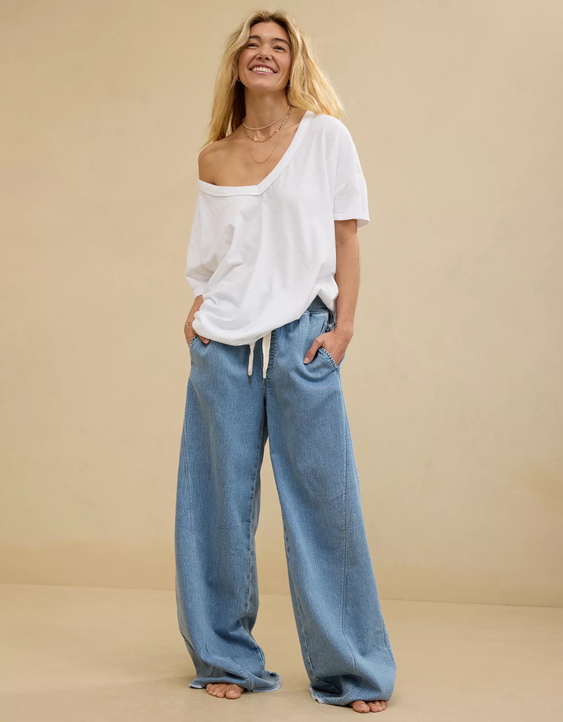 Aerie Oversized V-Neck Boyfriend T-Shirt | Aerie