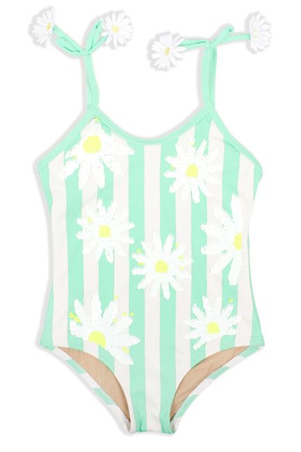 One Piece Magic Sequin Girls 3-14 Mint Daisy | Shade Critters
