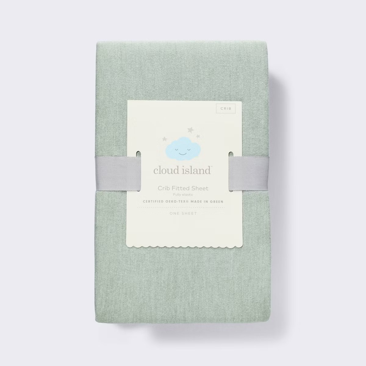 Polyester Rayon Fitted Crib Sheet - Green - Cloud Island™ | Target