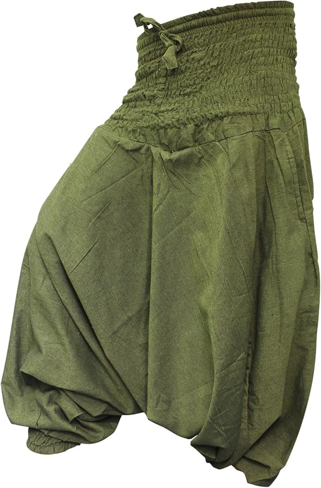 Shopoholic Fashion Plain Hippie Harem Trouser Aladdin Baggy Loose Fit Genie Gypsy Boho Pants | Amazon (US)