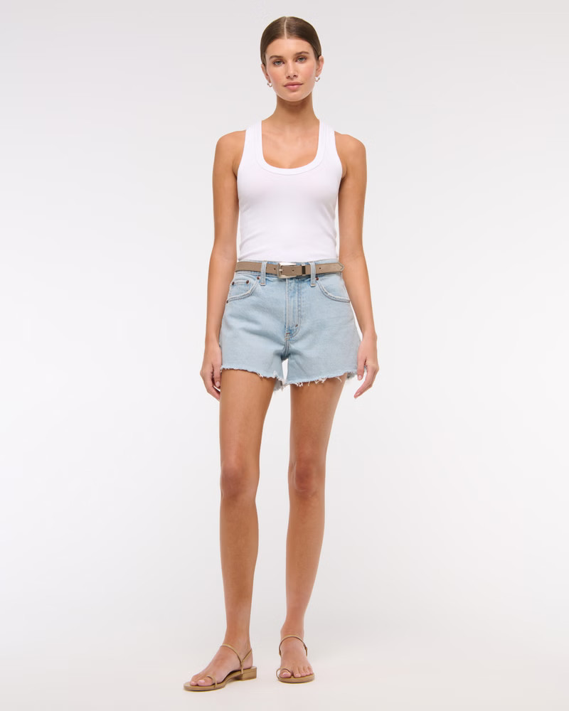 Women's High Rise 90s Cutoff Short | Women's Bottoms | Abercrombie.com | Abercrombie & Fitch (US)