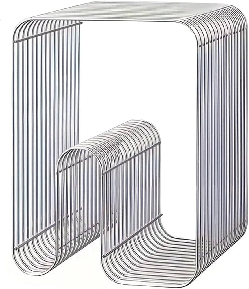 Newspaper Rack Metal Bookshelf Multi-Purpose Storage Rack for Magazines(Sliver) | Amazon (US)