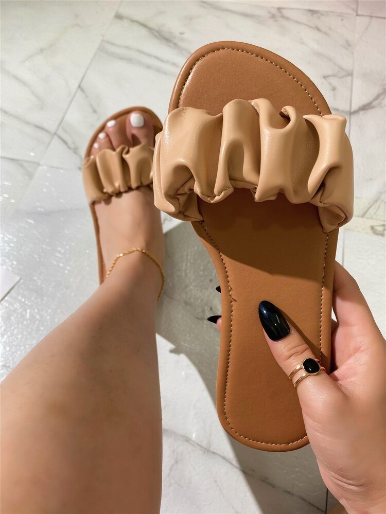 Ruched Slide Sandals | SHEIN