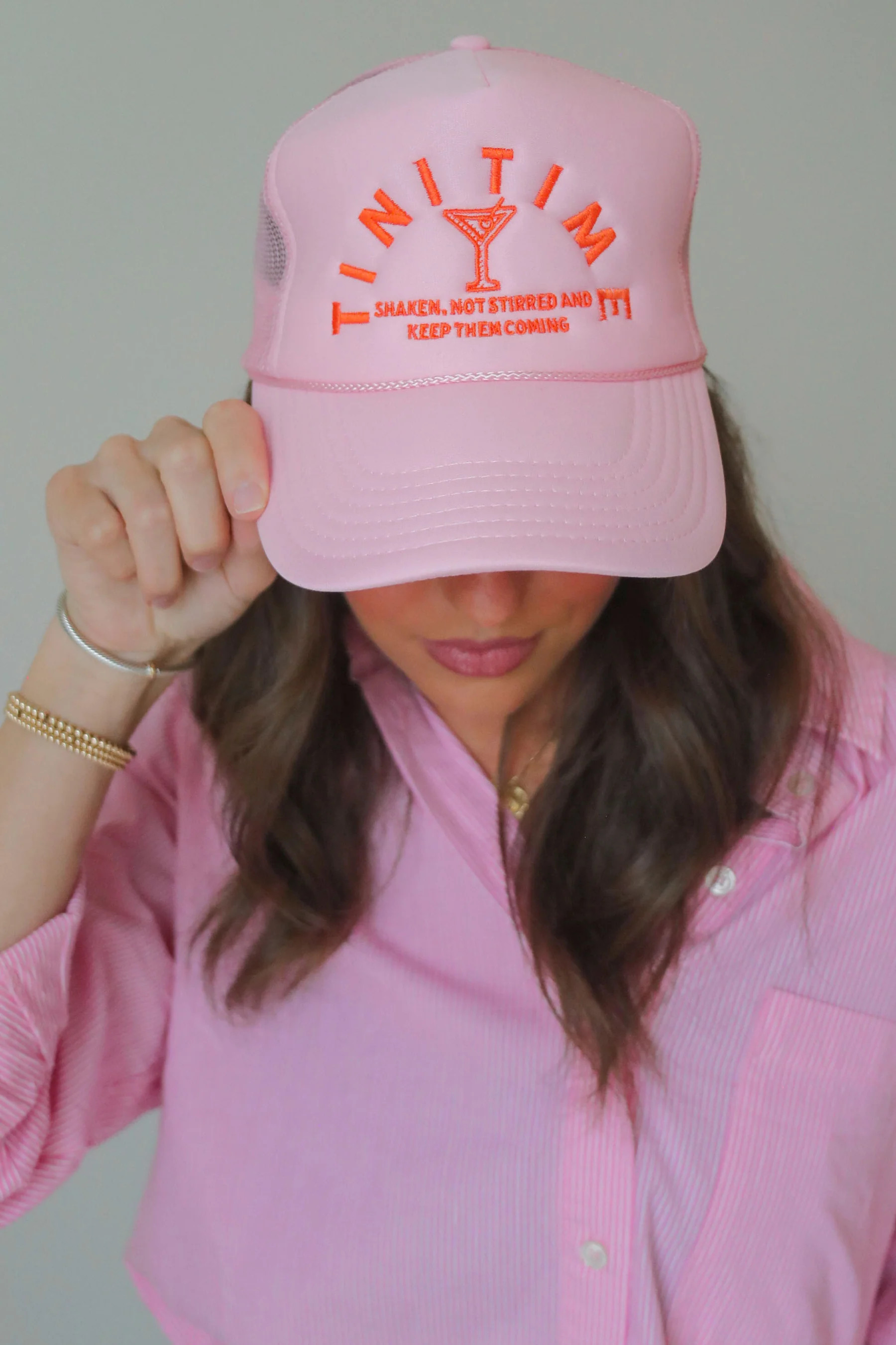 friday + saturday: tini time trucker - pink | RIFFRAFF