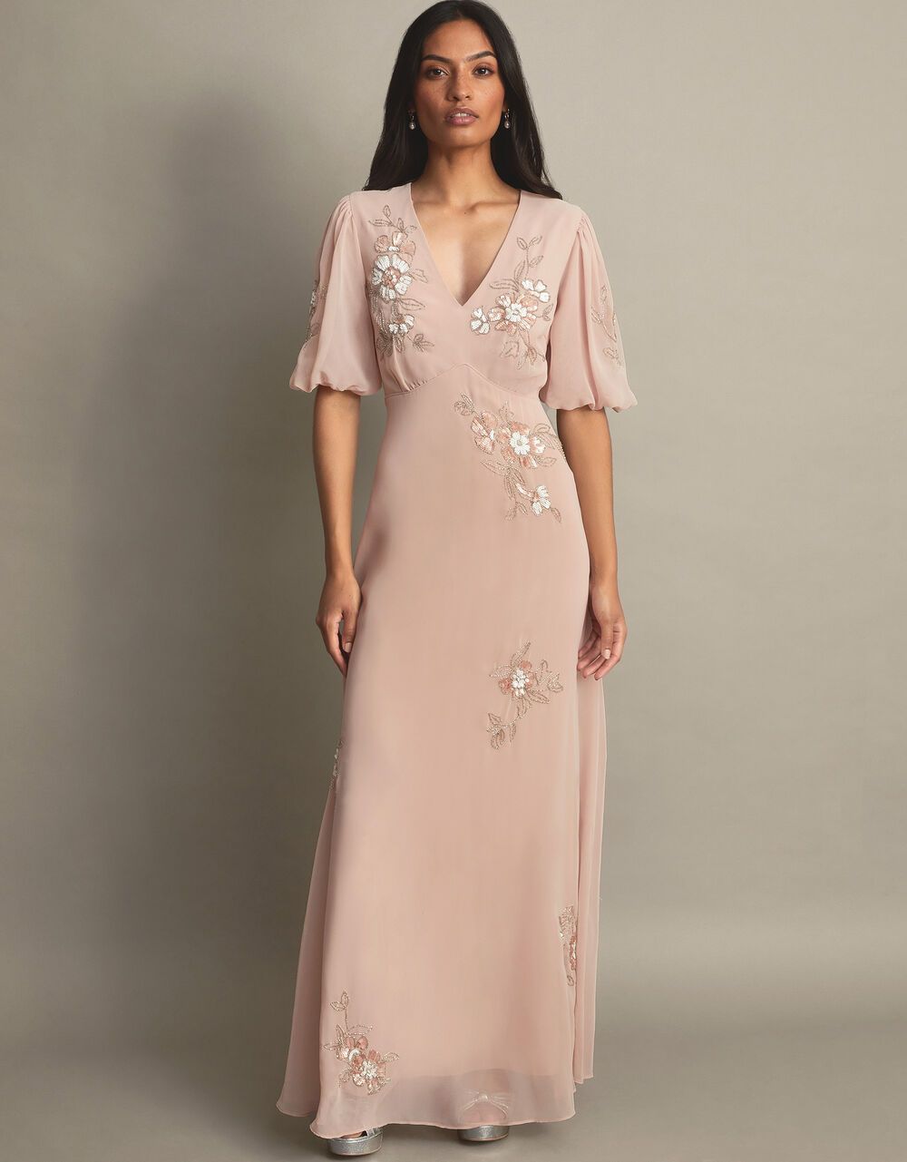 August Embellished Maxi Dress Pink | Monsoon (UK)