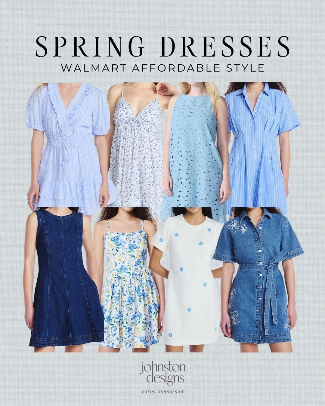 Walmart spring dresses. 🤍 White and blue, florals, denim styles and breezy silhouettes perfect for everyday wear.

Walmart spring dresses, affordable womens dresses, blue floral dress style, denim dress outfit, casual spring fashion, everyday summer dress, womens mini dress looks, warm weather outfits, feminine casual style, budget friendly fashion. 

 #LTKootd #LTKSeasonal