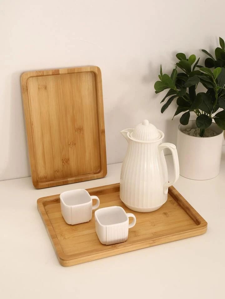 1pc Wooden Rectangle Tray | SHEIN