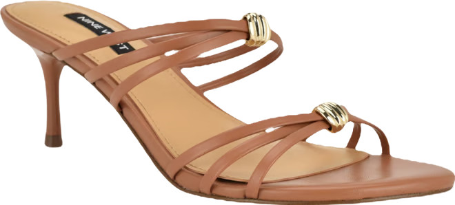 Nine West Women's Grece Strappy Slip-On Kitten Heel Dress Sandals - Macy's | Macy's