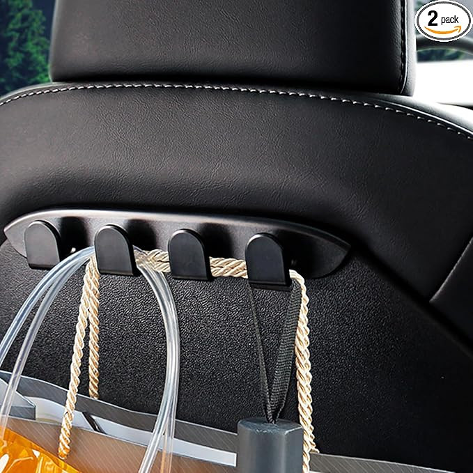 OATSBASF Seat Back Hooks Compatible with Tesla Model 3 Model Y 2017-2023, Headrest Hooks Car Bag ... | Amazon (US)
