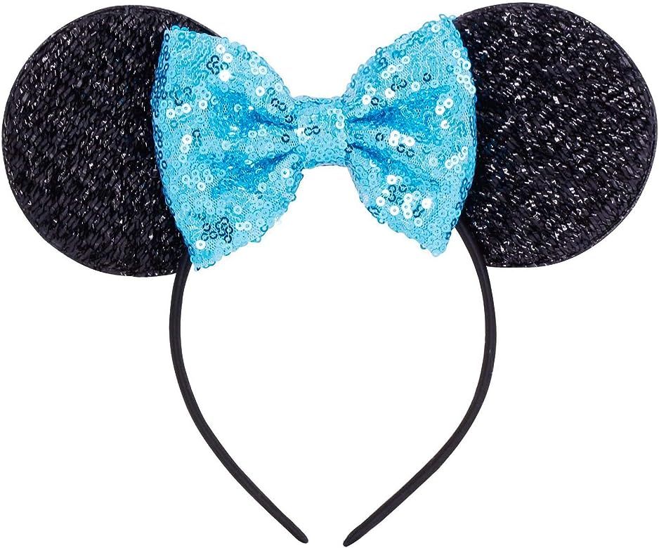 Sequins Bowknot Lovely Mouse Ears Headband Headwear for Travel Festivals | Amazon (US)