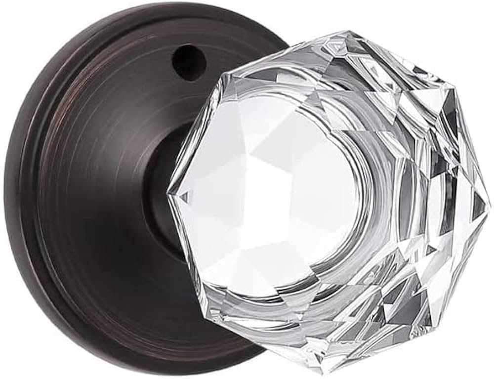 KNOBWELL 3 Pack Fluted Real Glass Door Knob Set with Victorian Plate Rosettes in Oil Rubbed Bronz... | Amazon (US)